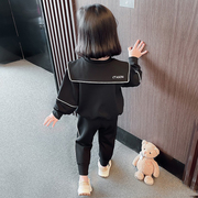 女童春装套装2024女宝宝洋气休闲春秋儿童韩版长袖运动时髦两件套