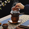 日式窑变粗陶家用陶瓷煮茶炉家用普洱侧把茶壶复古温茶炉露营茶具