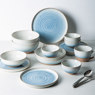 家用陶瓷餐具高档碗碟套装轻奢北欧风碗筷高级感碗盘组合结婚送礼