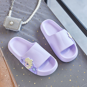 迪士尼拖鞋可爱公主卡通居家防滑室内洗澡凉拖外穿平跟沙滩鞋紫色
