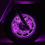 机车摩托车电动车轮子改装彩灯，无线供电风，火轮led轮毂灯非气嘴灯