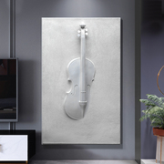 玄关装饰画现代简约客厅沙发背景墙立体浮雕画餐厅创意小提琴挂画