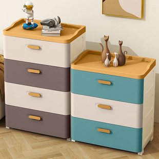 特大号抽屉式收纳柜家用储物柜儿童彩色玩具衣服整理柜塑料置物柜