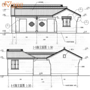 中式仿古公共卫生间及管理用房建筑施工图cad电子版 设计资料图库