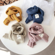 可亲子韩版潮流围巾，儿童围巾冬季保暖棉质围脖简约婴幼儿长巾