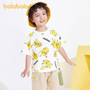 巴拉巴拉男童短袖t恤夏季儿童卡通，洋气半袖男童上衣童装