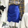 Vanna韩国SISTER夏款高腰气质小心机性感褶皱包臀半身裙短裙