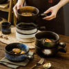 日式款单柄烤箱盘烘焙盘子，简约创意陶，瓷盘沙拉盘拉面泡面碗盘子