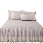 纯色公主床罩床裙式单件蕾丝边席梦思保护套1.5m1.8米2.0床套夏季