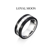 赤月钨金戒指男士黑色高级感个性百搭宽版时尚戒子欧美潮钨钢指环