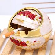 大号球形烟灰缸创意翻盖个性潮流，家用客厅茶几，多功能欧式时尚烟缸