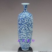 景德镇瓷器 手工制作手绘青花龙纹艺术花瓶 仿古陶瓷工艺摆设品