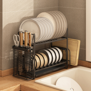 超窄厨房碗碟收纳架沥水晾碗架碗盘子碗筷，洗碗餐具台面沥水架窄边