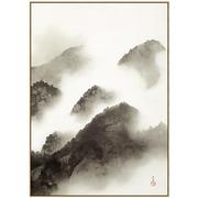 新中式装饰画入户玄关走廊过道壁画山水风景单幅竖款墙画抽象挂画