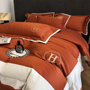 纯棉刺绣四件套120长绒棉，床单欧式现代简约高端家用被套床上用品