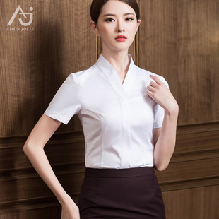 空乘面试制服衬衫女正装空姐职业，套装白衬衣(白衬衣)工作服艺考服装半身裙