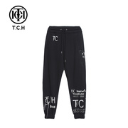 T.C.H/轻奢潮牌长裤小熊字母烫钻黑色休闲卫裤商场同款T66A206106