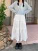 超仙白色半身裙女甜美蕾丝花边夏季设计感A字长裙小个子bm蛋糕裙