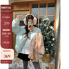 BingDaily 韩系蓝色菱格设计感短款90白鸭绒羽绒服女冬面包服外套
