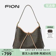 Fion/菲安妮老花托特包2024女手提包包大容量通勤单肩腋下包