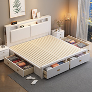 北欧实木床约1.8米双人床主卧抽屉床，1.5m1.35m单人床储物床