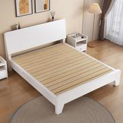 实木床现代简约1.8米欧式双人床主卧1.5米单人工厂白床出租房