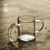 班意日式水杯带盖玻璃，单层泡茶杯办公室家用绿茶花茶水杯子带把