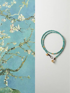 天然绿松石项链淡水珍珠，新中式国风锁骨，链叠戴百搭毛衣链女颈链