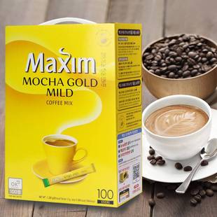 韩国进口咖啡100条装摩卡咖啡三合一速溶咖啡粉1200g