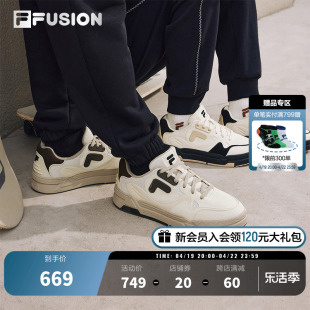 FILA FUSION斐乐潮牌男鞋BANK DX板鞋春季鞋子增高休闲鞋帆布鞋