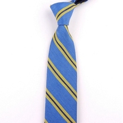 尖货出口欧美真丝亚麻提花，领带7cm男士休闲复古时髦蓝色，黄条纹(黄条纹)