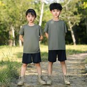 夏季儿童体能服男迷彩短袖速干T袖夏令营演出训练迷彩亲子服套装