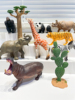 出口品质野生动物模型熊猫，长颈鹿空心塑胶儿童玩具，模型认知早教