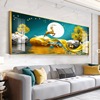 现代轻奢客厅装饰画高档大气沙发背景墙画挂画横幅家和万事兴壁画