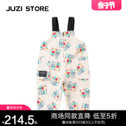 juzistore童装长裤帆布，涂鸦印花背带裤中性男童女童1010307