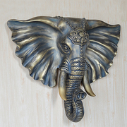 大象头墙挂装饰品欧美中式入户玄关客厅沙发，x背景壁面壁饰