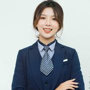 职业正装商务女小领带，学院风双层片型免打领带条纹韩版学生领结