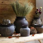 粗陶陶罐多肉花盆花瓶插花花，器土陶红陶罐子，坛子复古做旧装饰摆件