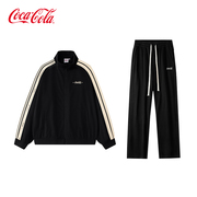 Coca-Cola/可口可乐 休闲运动套装春秋开衫卫衣外套直筒裤两件装