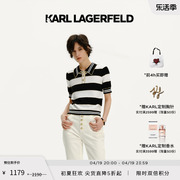 karllagerfeld卡尔拉格，斐2024夏季黑白条纹，针织套头衫老佛爷