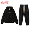 Coca-Cola/可口可乐 卫衣运动套装秋冬加绒加厚上衣运动裤两件装