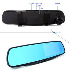 L802后视镜行车记录仪蓝镜4.3寸广角170度1080P停车监控凌通方案