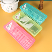 家用筷笼带盖筷子盒长方形收纳盒防尘餐具小吃店烧烤店筷子筒塑料