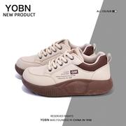 yobn优步优品小白鞋韩版运动跑步女鞋学生厚底，增高休闲板鞋