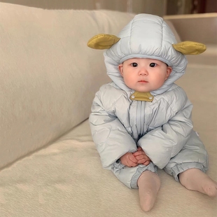 婴儿棉服冬季连体衣宝宝冬装外出服轻薄保暖婴幼儿衣服宝宝外套