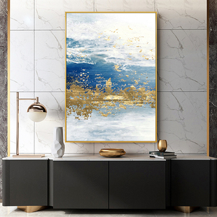 手绘抽象油画客厅现代简约新中式山巅云海风景玄关意境壁画装饰画