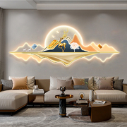 现代轻奢客厅装饰画带led氛围灯画高级感沙发背景墙挂画发光壁画