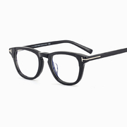 tf眼镜框tf5660黑色圆形板材近视镜，框架素颜玳瑁色防蓝光配度数
