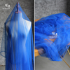 神秘宝蓝色柔软视透网纱弹力布料创意，设计婚纱半身裙服装设计面料