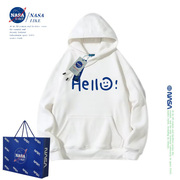 NASA联名Hello连帽卫衣男童女童2024春秋薄款潮牌儿童中大童外套
